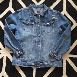 Boom Boom Jeans Studded Blue Denim Jacket